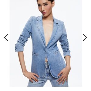 Alice and Olivia Blue Denim Blazer